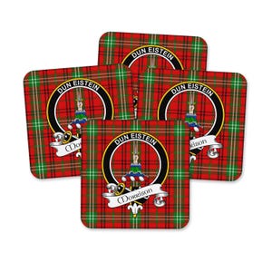 Morrison Scottish Clan Tartan Crest Coaster set of 4
