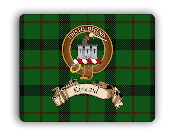 Kincaid Scottish Clan Tartan Crest Computer Mouse Pad
