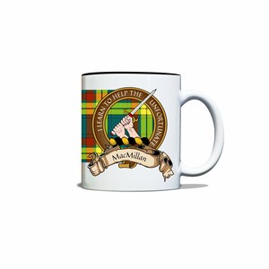 MacMillan Scottish Clan Tartan Crest Motto 11oz Mug