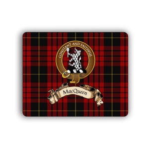 MacQueen Scottish Clan Tartan Crest Computer Mouse Pad