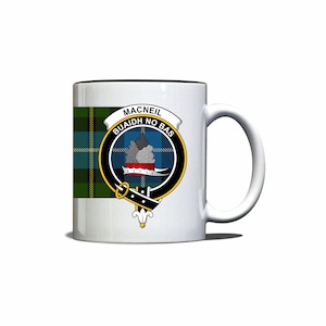 MacNeil of Barra Scottish Clan Tartan Crest Motto Mug