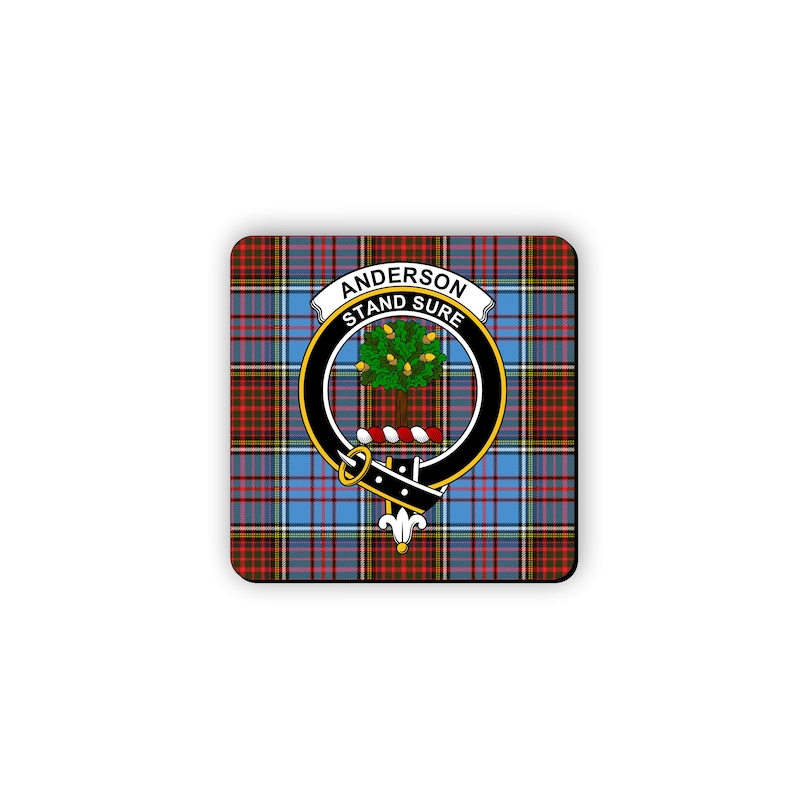Anderson Scottish Clan Tartan Motto Crest Rubber Coaster - Etsy
