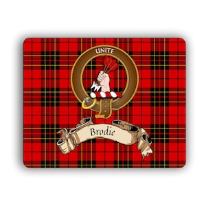 Brodie Scottish Clan Tartan Crest Computer Mouse Pad