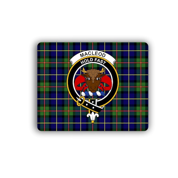MacLeod Tartan Crest Black Garden Flag