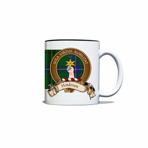 Henderson Scottish Clan Tartan Crest Motto 11oz Mug