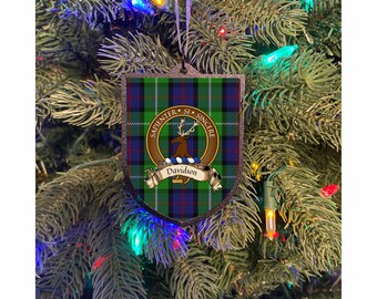 Davidson Family Crest Christmas Ornament – Scottish Tartan Print