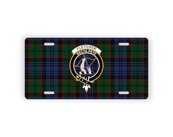 Fletcher Scottish Clan Tartan Crest Novelty License Plate