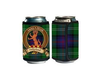 Sutherland Scottish Clan Tartan Crest Drink Cooler