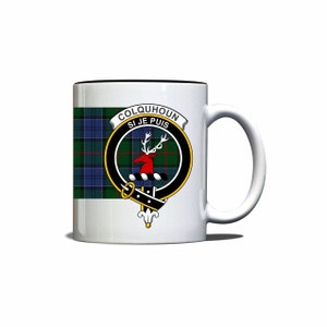 Colquhoun Scottish Clan Tartan Crest Motto Mug