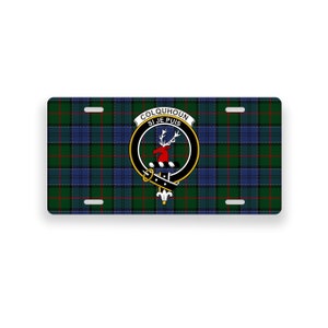 Colquhoun Scottish Clan Tartan Crest Novelty Plaque d’immatriculation