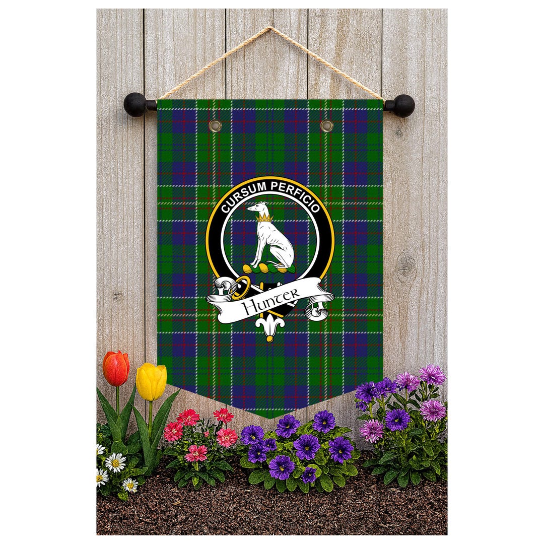 Fox Hunting Tartan Crest Garden Flag