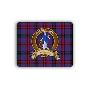 Montgomery Scottish Clan Tartan Crest Computer Mouse Pad