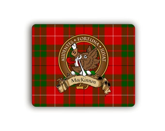 MacKinnon Scottish Clan Tartan Crest Motto Computer Mouse Pad