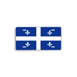 Quebec Flag Novelty License Plate - Aluminum Plate - Sublimation Print - Canadian Province Quebec