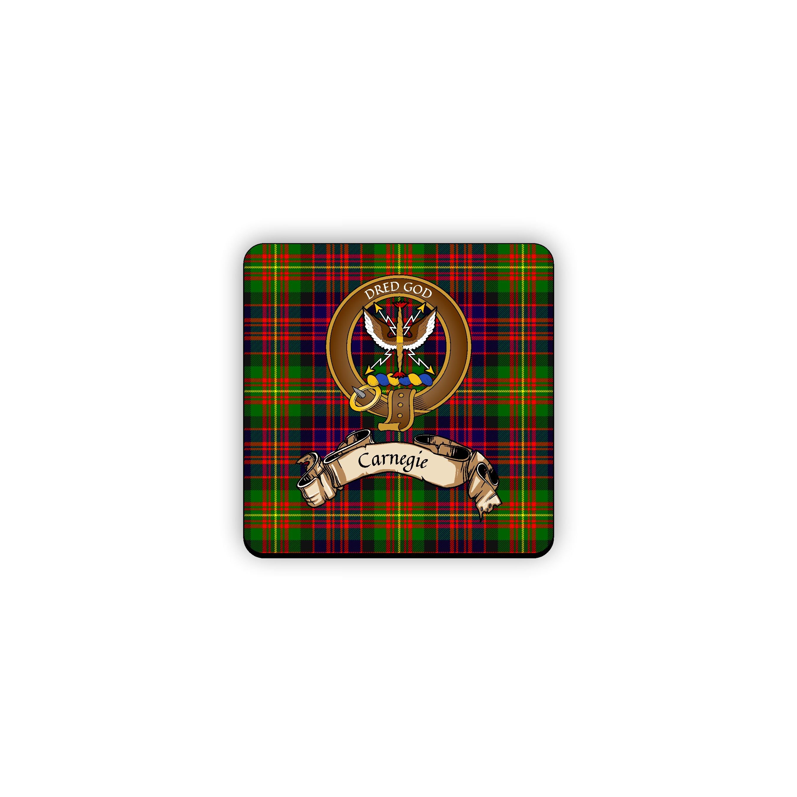 MacKintosh Scotland Clan Tartan Motto Crest Rubber Drink Coaster 