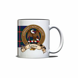 Agnew Scottish Clan Tartan Crest Motto Mug