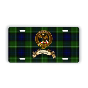 Abercromby Scottish Clan Crest Auto Plate with Crest and Motto