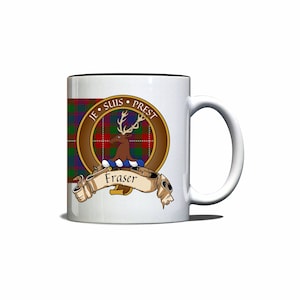 Fraser of Lovat Scottish Clan Tartan Crest Motto Mug