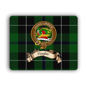 Douglas  Scottish Clan Tartan Crest Computer Mouse Pad