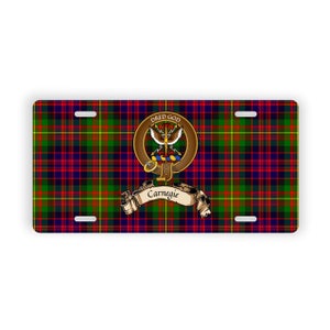 Carnegie Scottish Clan Tartan Crest Novelty License Plate