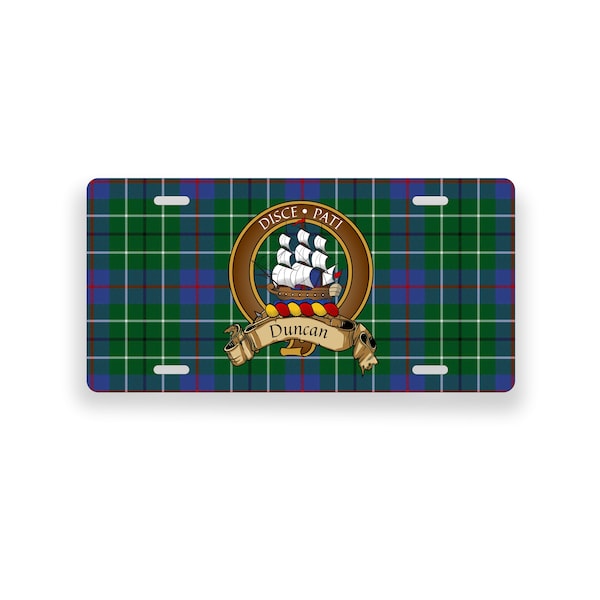 Duncan Scottish Clan Tartan Crest Novelty License Plate