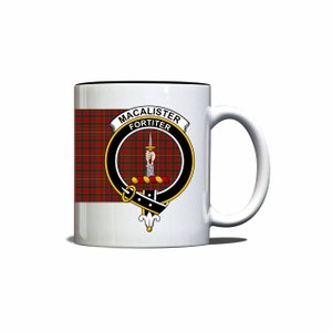 MacAlister Scottish Clan Tartan Crest Motto Mug