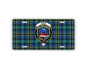 Weir Scottish Clan Tartan Crest Novelty License Plate