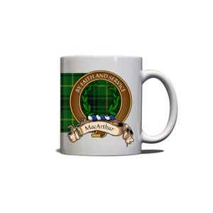 MacArthur Scottish Clan Tartan Crest Motto 11oz Mug