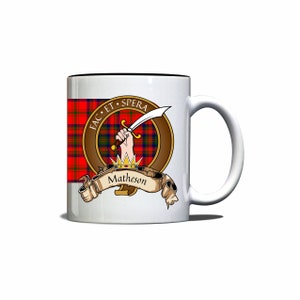 Matheson Scottish Clan Tartan Crest Motto Mug