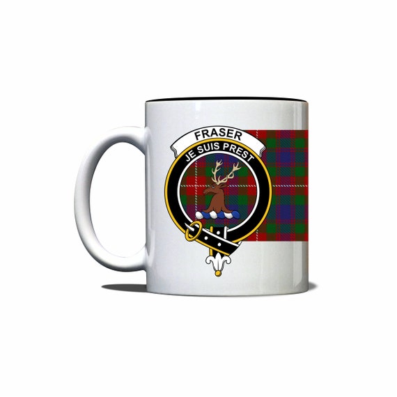 Fraser of Lovat Scottish Clan Tartan 11oz Mug with Crest and Motto 