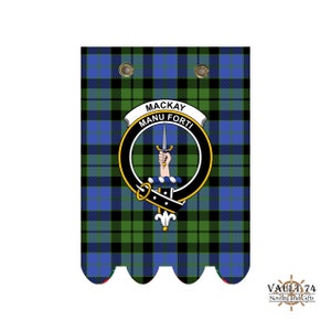 MacKay Blue Tartan Crest Garden Flag - Welcome Style
