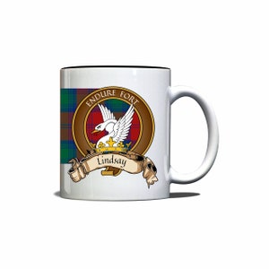 Lindsay Mug Family Crest Scottish Tartan