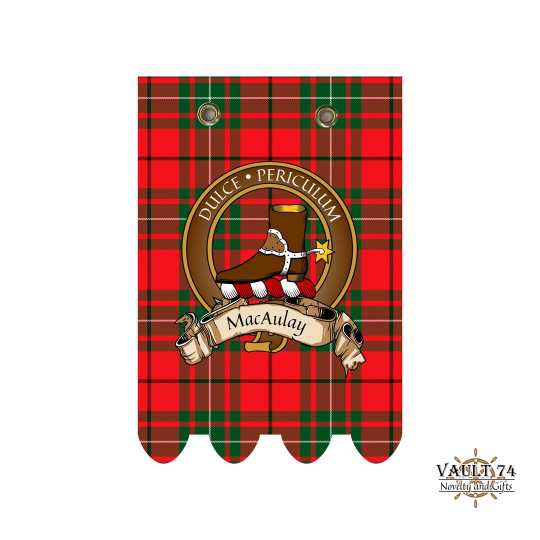 Macaulay Scottish Clan Tartan Family Crest Canvas Garden Flag Etsy