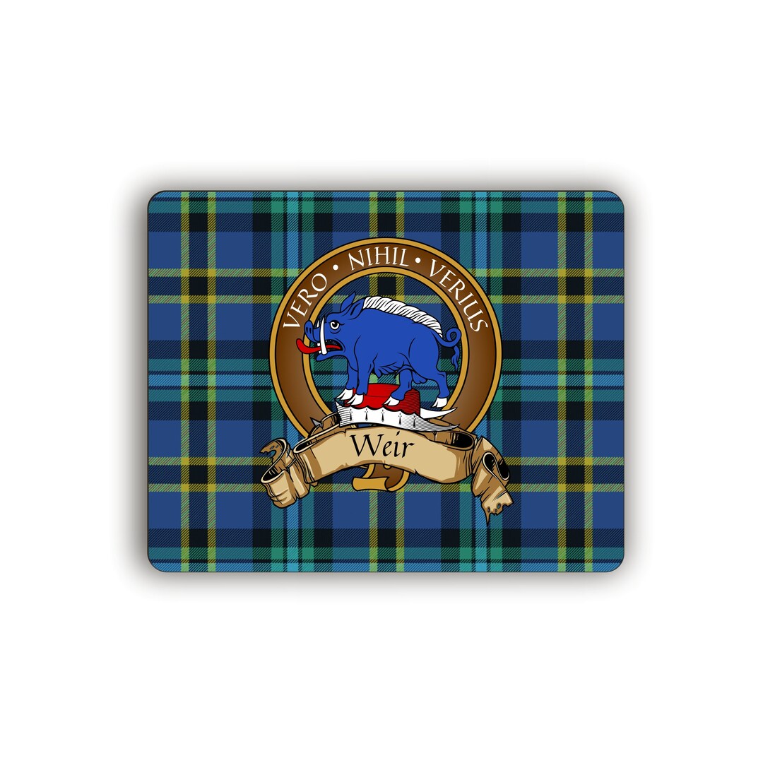 Weir Ancient Tartan Crest 2D T-shirt - Alba Skull Style