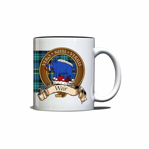 Weir Scottish Clan Tartan Crest Motto Mug