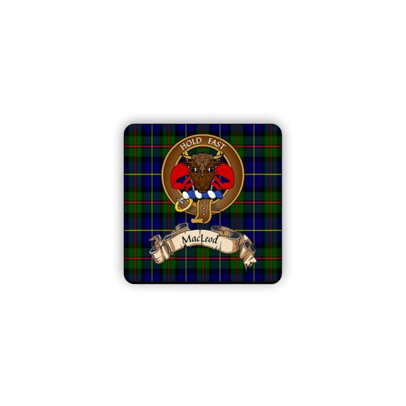 MacLeod Scotland Clan Hunting Tartan Motto Crest Rubber Drink Coaster MacLeod Scotland Clan Hunting Tartan Motto Crest Rubber Drink Coaster