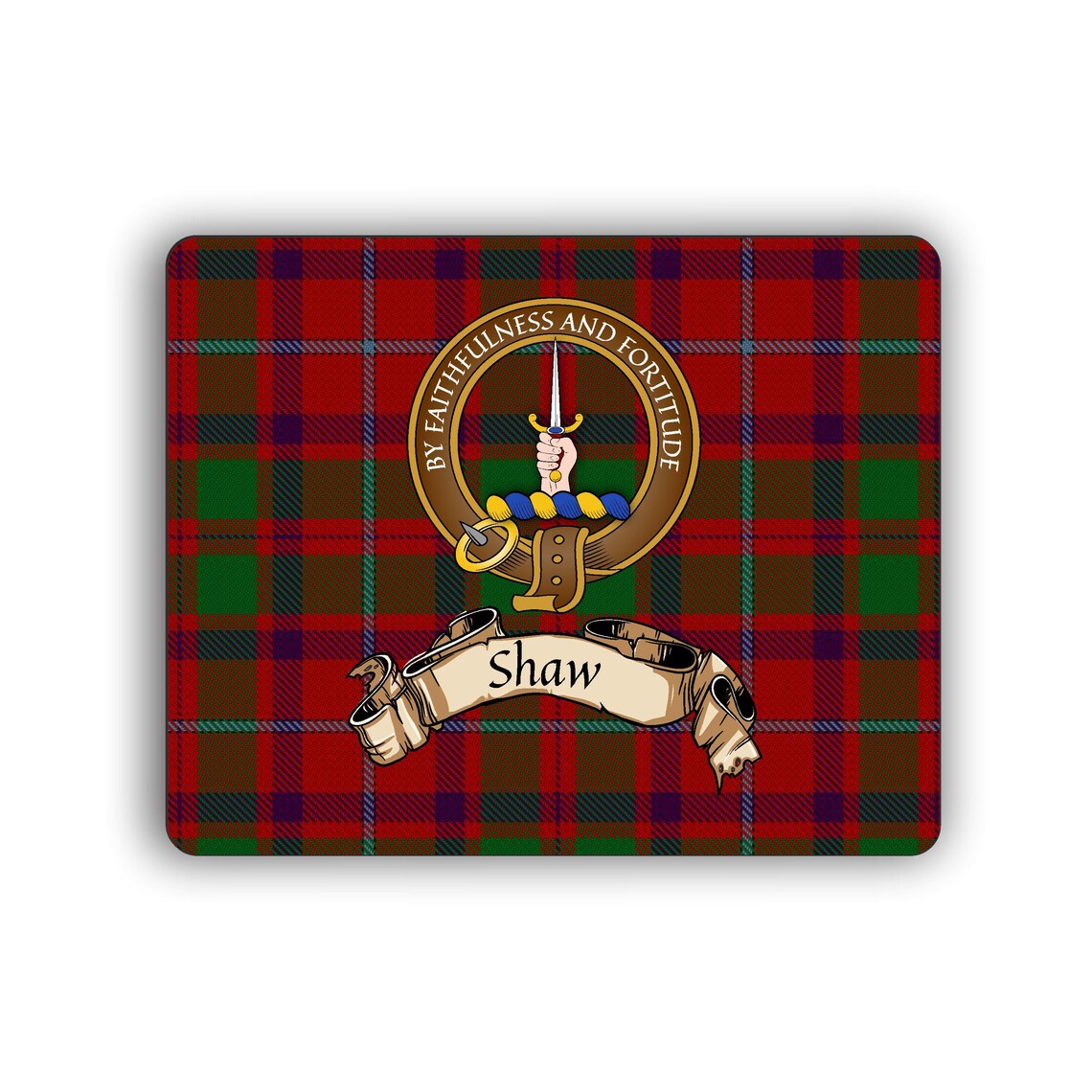 Shaw Modern Tartan Crest Wall Hanging Banner