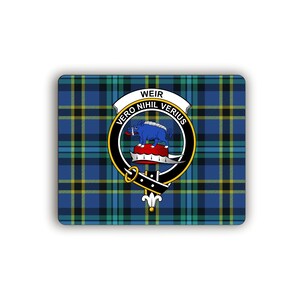 Weir Scottish Clan Tartan Crest Computer Mouse Pad