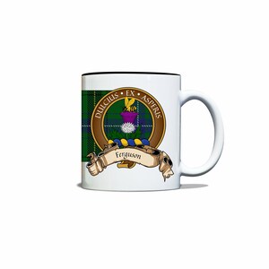 Ferguson Scottish Clan Tartan Crest Motto Mug