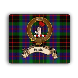 Brodie Scottish Clan Tartan Crest Computer Mouse Pad
