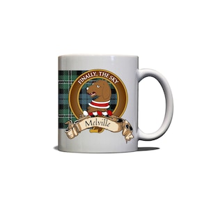 Melville Scottish Clan Tartan Crest Motto 11oz Mug