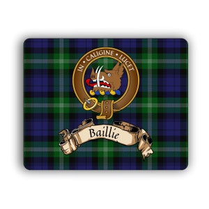 Baillie Scottish Clan Tartan Crest Computer Mouse Pad