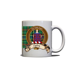 Ogilvy Scottish Clan Hunting Tartan Crest Motto 11oz Mug