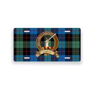 Guthrie Scottish Clan Tartan Crest Novelty License Plate