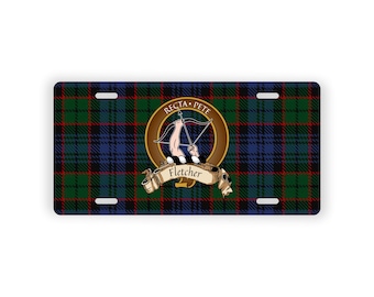 Fletcher Scottish Clan Tartan Crest Novelty License Plate
