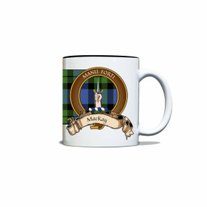 MacKay Scottish Clan Tartan Crest Motto Mug