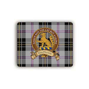 MacPherson Scottish ClanDress Tartan Crest Computer Mouse Pad