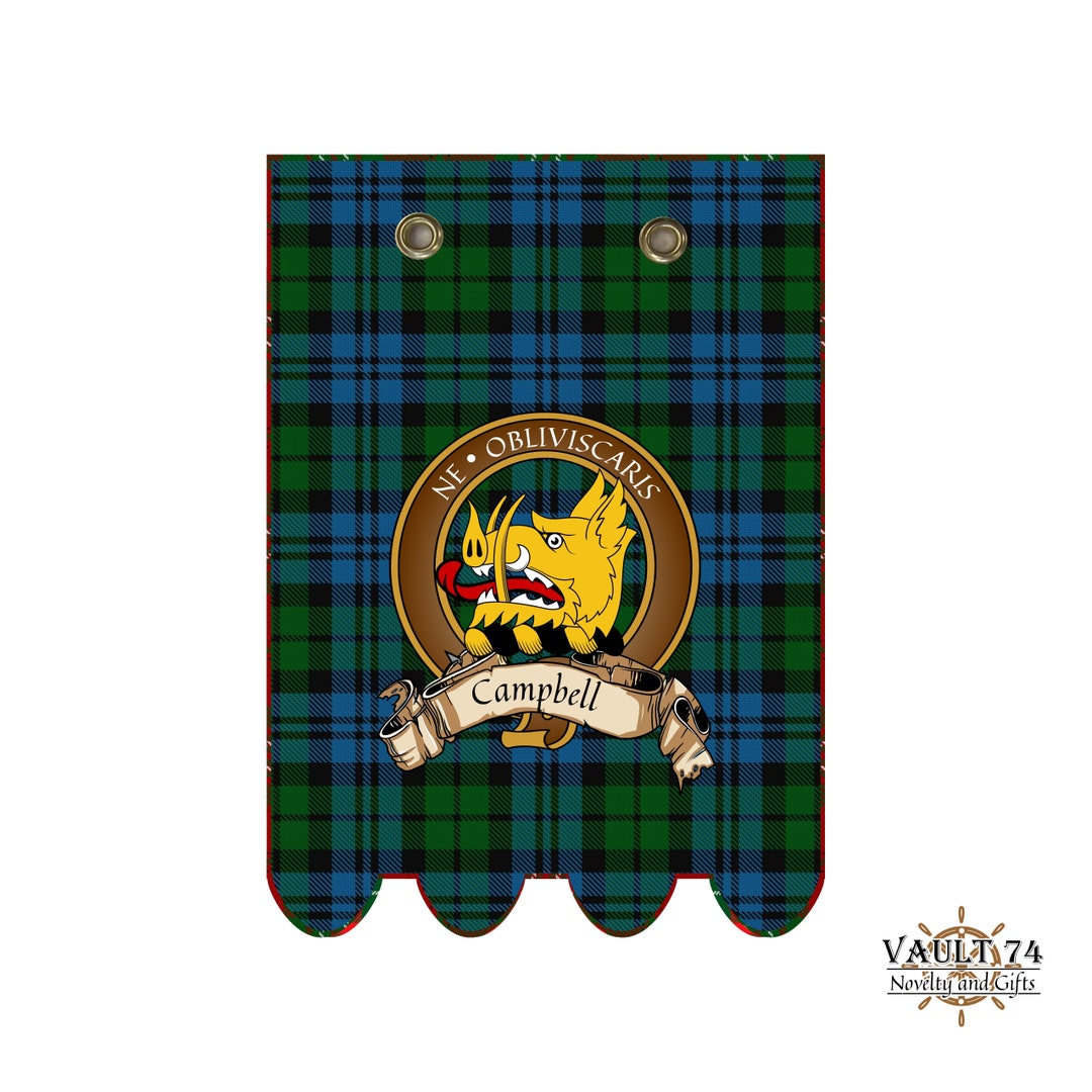 Campbell Scottish Clan Tartan Family Crest Canvas Garden Flag Etsy