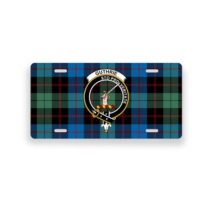 Guthrie Scottish Clan Tartan Crest Novelty License Plate