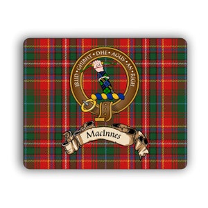 MacInnes Scottish Clan Tartan Crest Computer Mouse Pad